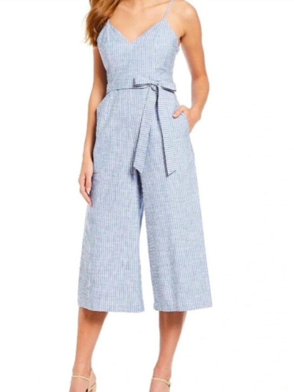Gianni Bini Striped Culotte Jumpsuit | Cotton Resort Cruise | Size 2